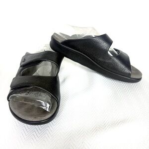 SAS Tripad Comfort Black Leather Slide Sandals Size 8